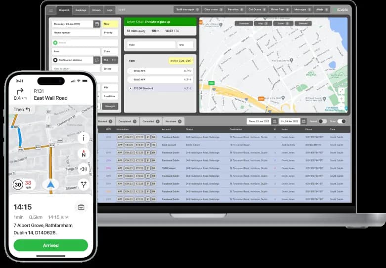 iCabbi Taxi dispatch platform screenshots
