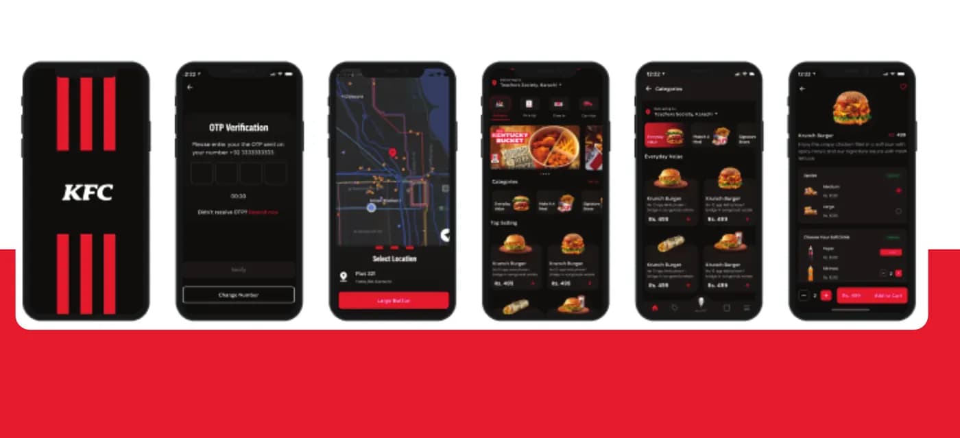 KFC Pakistan Digital ordering platform screenshots