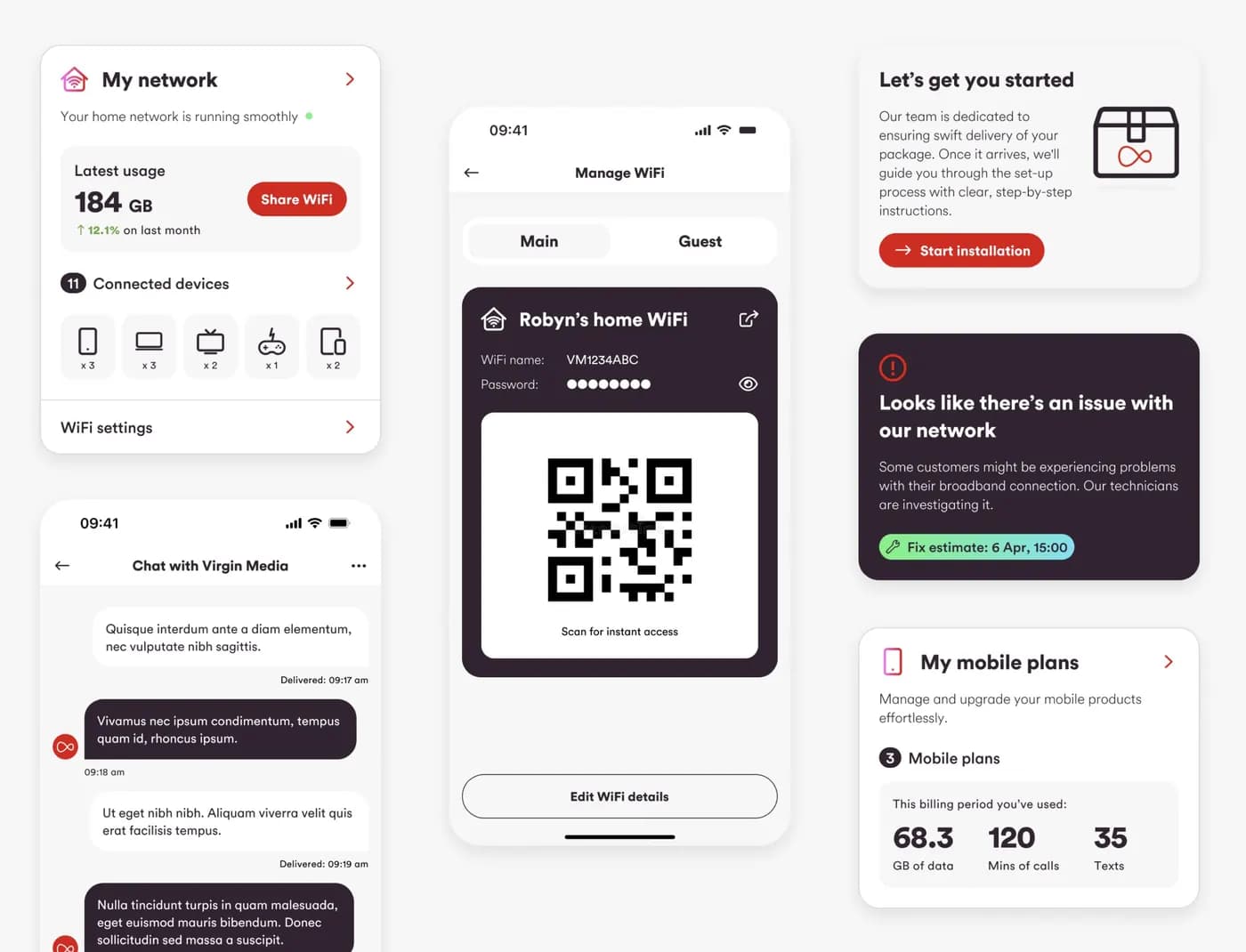Virgin Mobile KSA Consumer mobile app screenshots